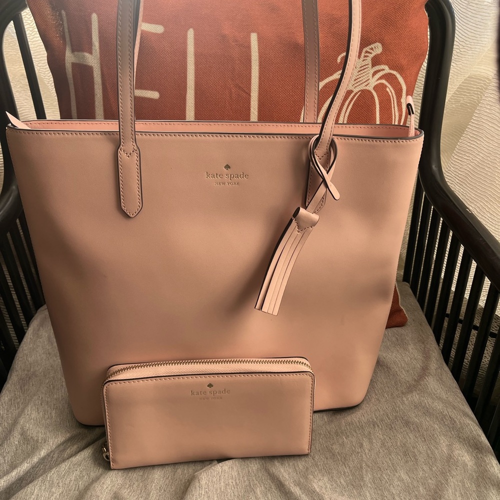 Kate Spade Blush Pink Tote and Wallet Set